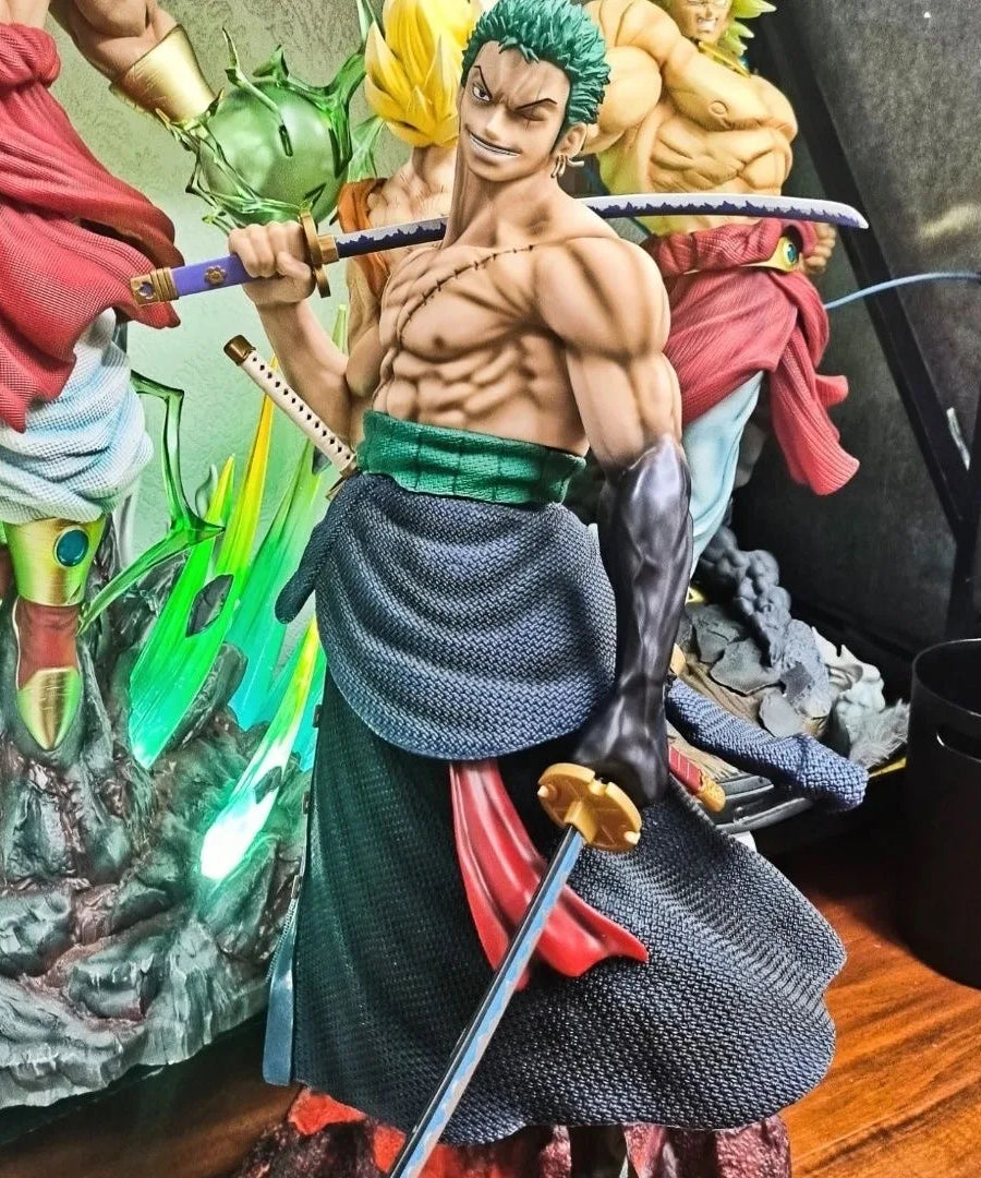 One Piece Anime Large 50cm Five-Headed Eagle Carrying Knife Domineering Zoro Collectible Statue Model Figure Ornament Gifts
