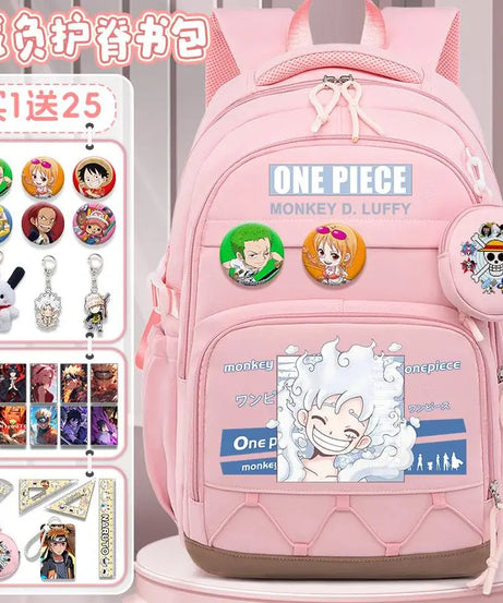 One Piece Luffy Backpack – Large Canvas School & Travel Bag