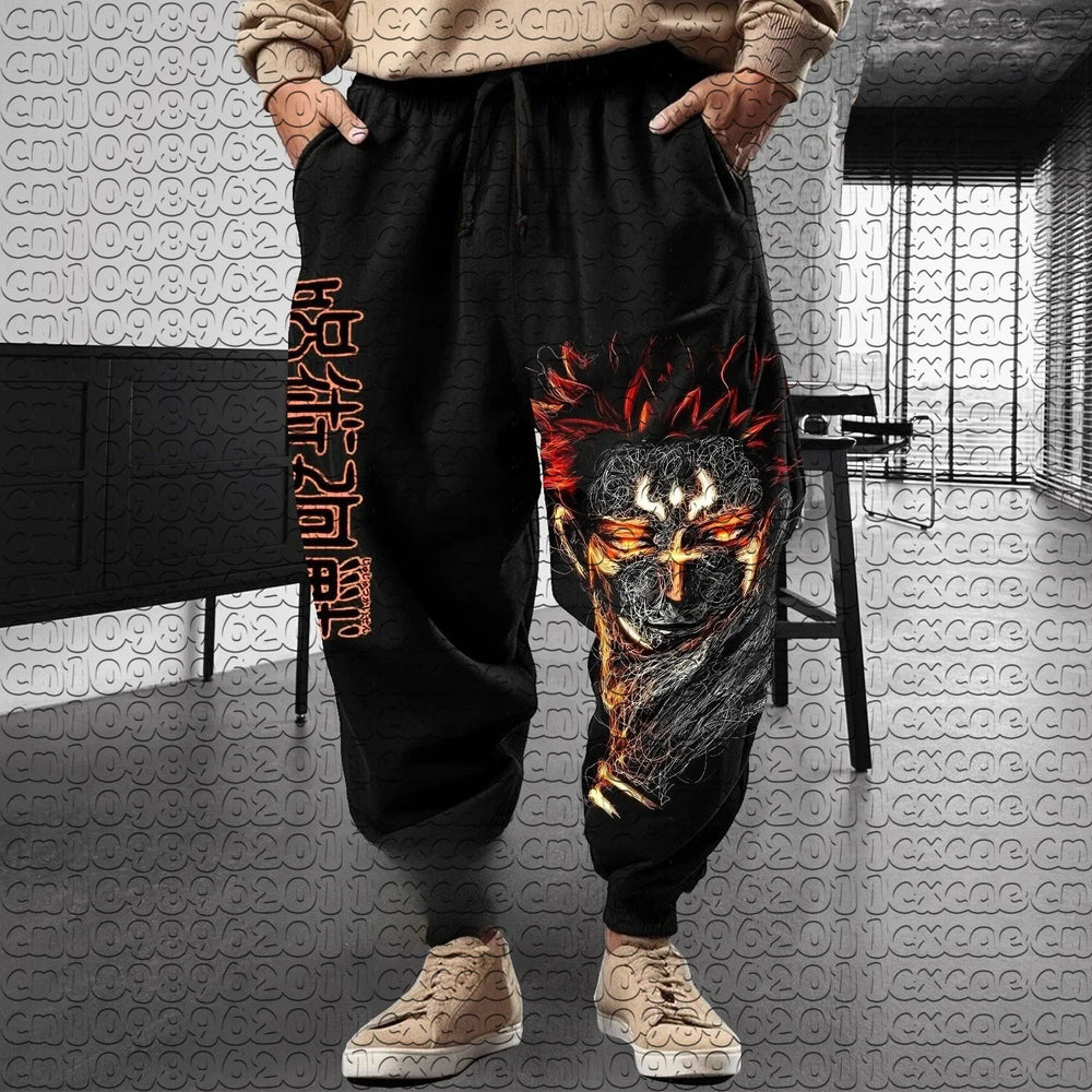 Jujutsu Kaisen Ryomen Sukuna Print Quick-Dry Jogger Pants Unisex Anime Sweatpants 6