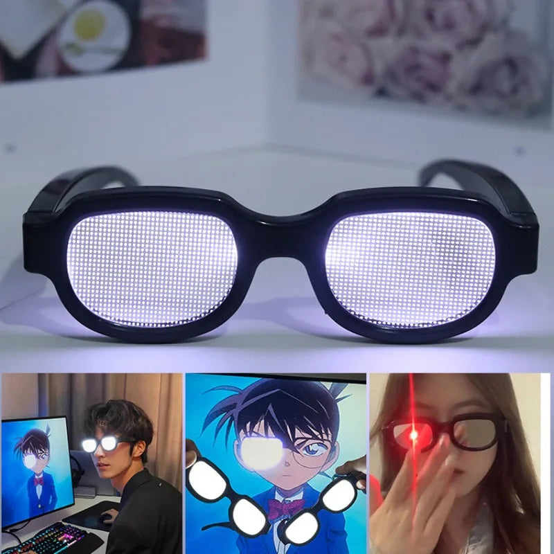 Conan Cosplay Glasses Anime LED Glasses Glowing Glasses Bowtie Men Women Halloween Carnival Party Role Play Props Accessories