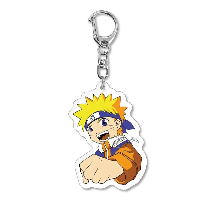 Naruto Keychain Key Accessories Acrylic Key Holder Kakashi Key Chain Ring Jewelry Bag Pendant for Girl Trinket Gift New