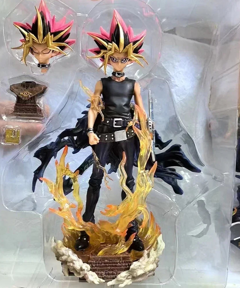 28cm Yugi Muto Figure Dark Game Dimensional Duel Monsters Action Figures Pvc Model Statue Collection Ornament Kids Toy Gifts