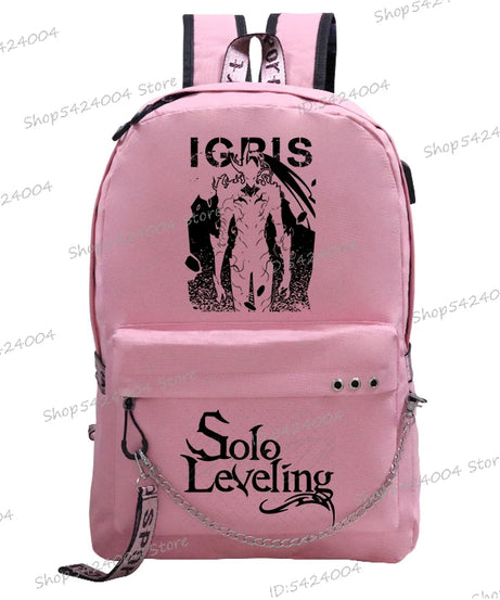 Solo Leveling Backpack – Sung Jinwoo Anime School Bag for Teens & Adults