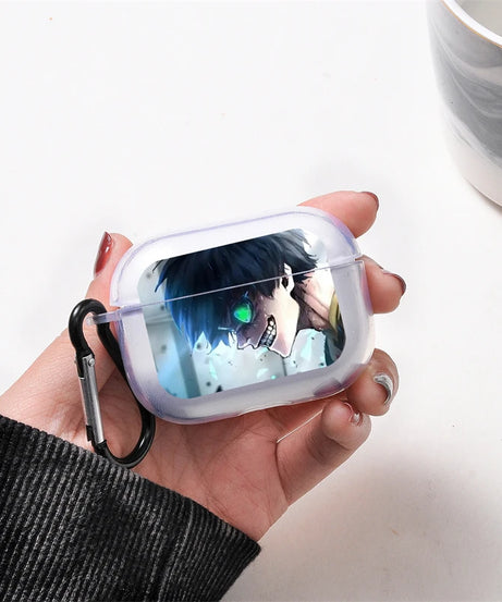 Anime My Hero Academia Midoriya Izuku Case for Airpods Pro 3 2 1 Airpod Cases TPU Transparent Earphone Cover