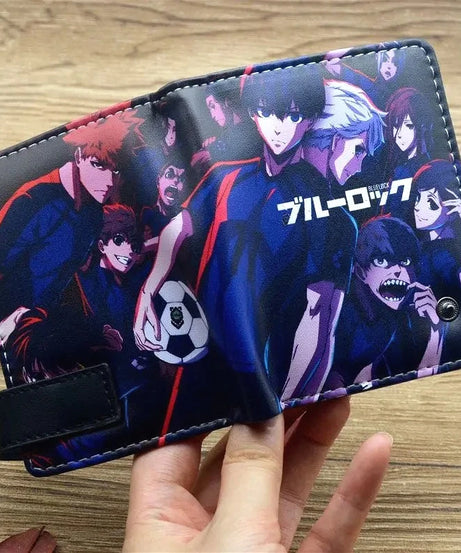 Anime Blue Lock Short Fold Over Wallet PU Leather Purse Nagi Seishiro Mikage Reo Isagi Yoichi