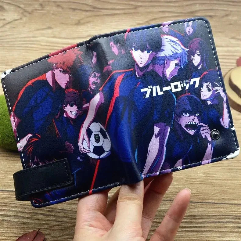 Anime Blue Lock Short Fold Over Wallet PU Leather Purse Nagi Seishiro Mikage Reo Isagi Yoichi
