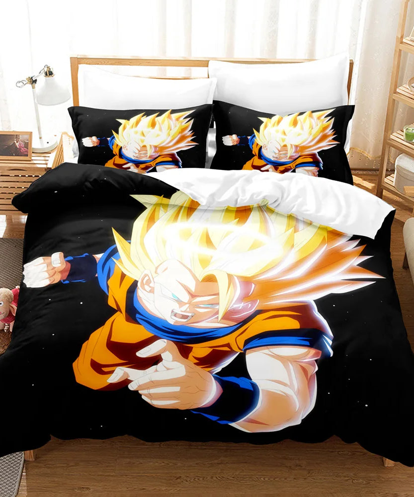 Anime Dragon Ball Duvet Comforter Quilt Cover Set Super Saiyan Bedding Set Anime Car Bed Bedroom Home Children Bedroom Gifts