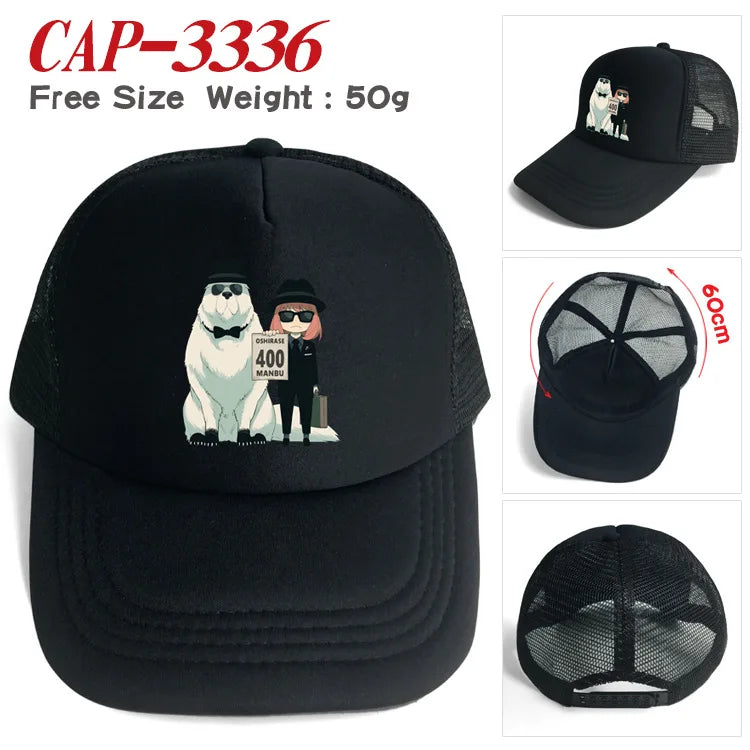 Pop Summer Cap Sun Visor Anya Forger Cute Hip Hop Caps Spy X Family Anime Cowboy Hat Peaked Trucker Dad Hats Gift