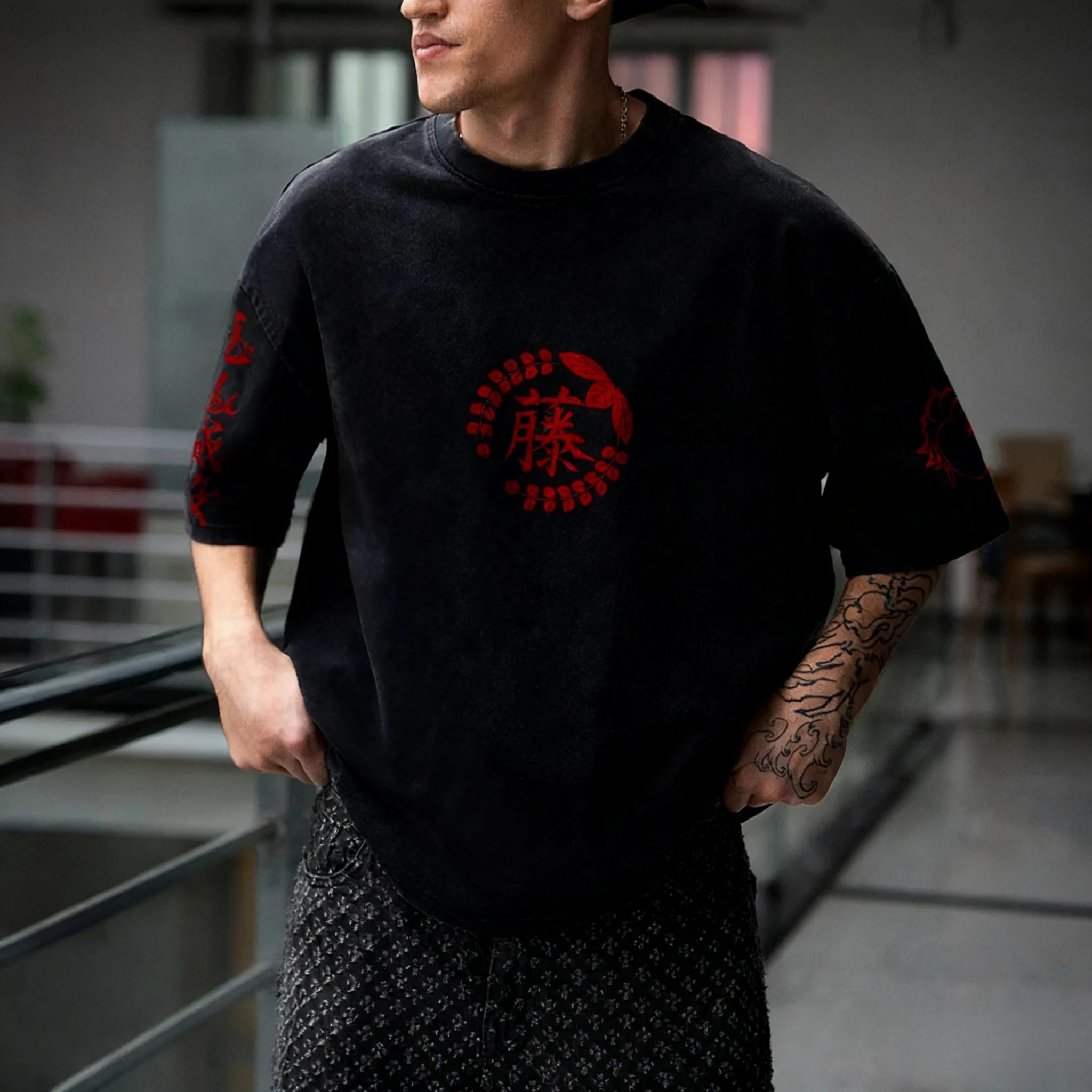 Demon Slayer Corps 9 Hashira Anime Printed T-shirt Men's Summer New Harajuku Large Size Trendy Casual Loose Parent Child Top