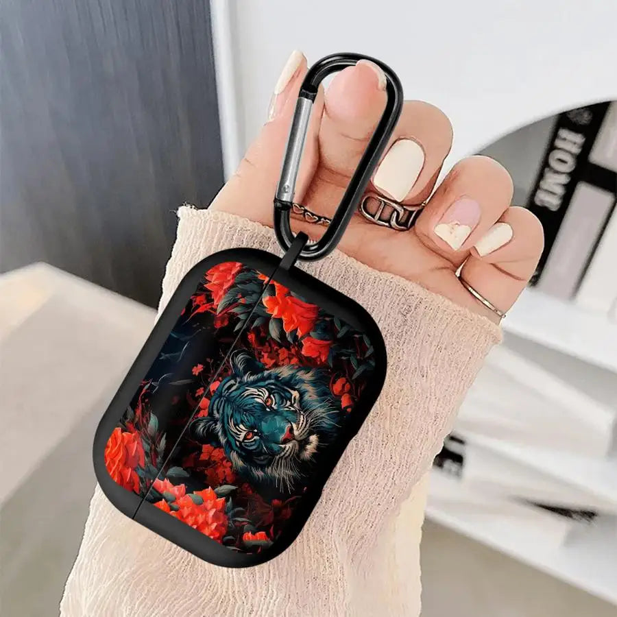 Earphone Cases Cover Case For Airpods 1 4 2 Pro 3 Pro3 Pro2 Tiger Flower Dragon