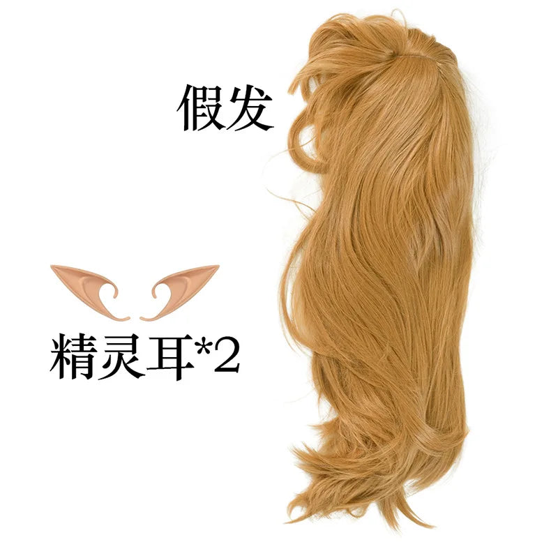 Game SSB  Zelda Cosplay Costume Zelda princess  Wig shoes ears props Accessorie party carnival set Woman uniform complete set