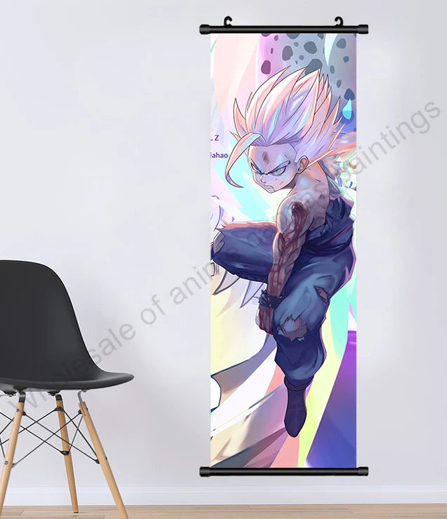 Dragon Ball Z Hanging Canvas Scroll – Goku, Vegeta & Frieza Anime Wall Art