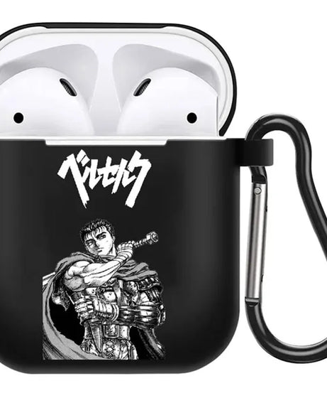 anime Berserk Guts Zodd Earphone Case For AirPods4 1 2 3 Pro Black Soft silicone wireless Bluetooth headphone case