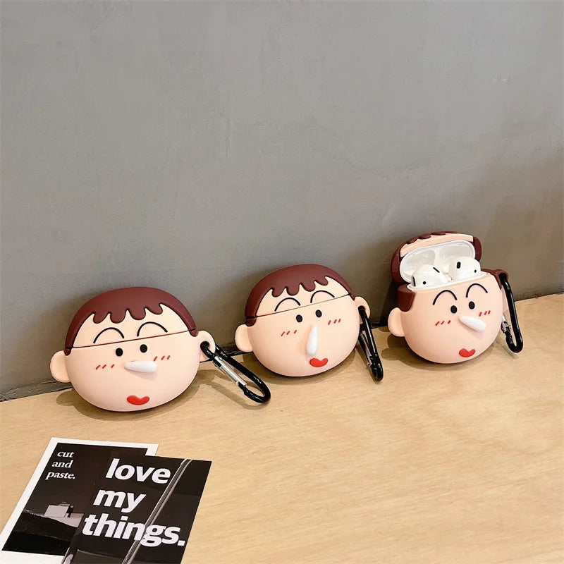 Cute 3D anime Snot Boy For Airpods Pro 2 Case,Soft Bluetooth Protective Earphone Cover For Airpods Pro Case For Boys Men