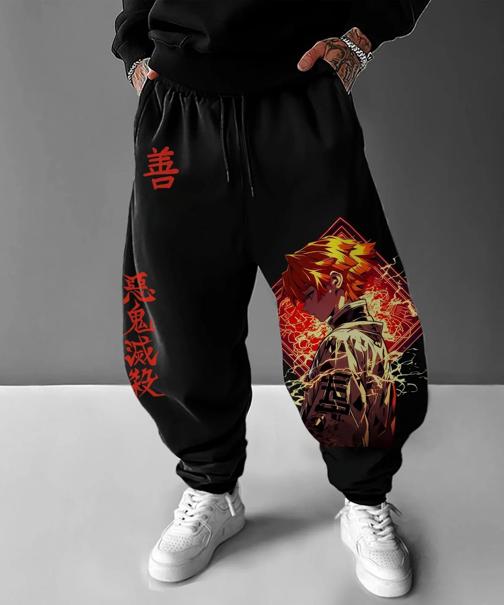 Demon Slayer Anime Men Sweatpants Print Loose Sports Pants Streetwear Casual Hip Hop Autumn Fashion Y2k Clothes