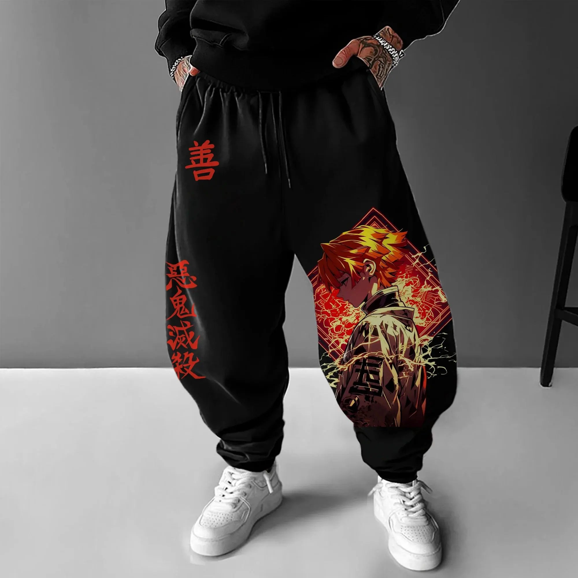 Demon Slayer Anime Men Sweatpants Print Loose Sports Pants Streetwear Casual Hip Hop Autumn Fashion Y2k Clothes