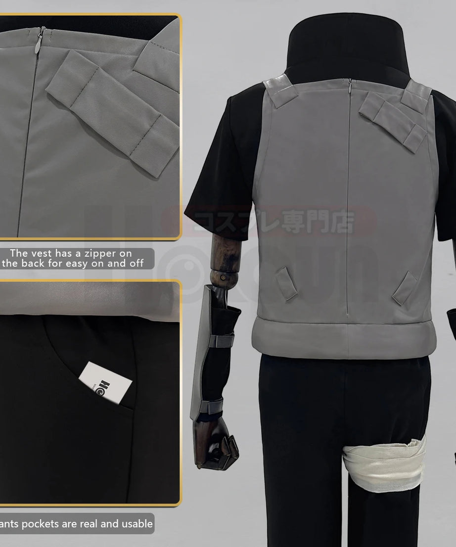 Itachi Uchiha ANBU Cosplay Set – Naruto Costume Vest, Shirt, Pants & Bandages