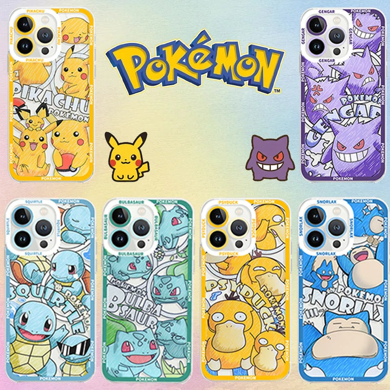 Pokémon Pikachu Shockproof Silicone Phone Case for iPhone 11 to 17 Pro Max