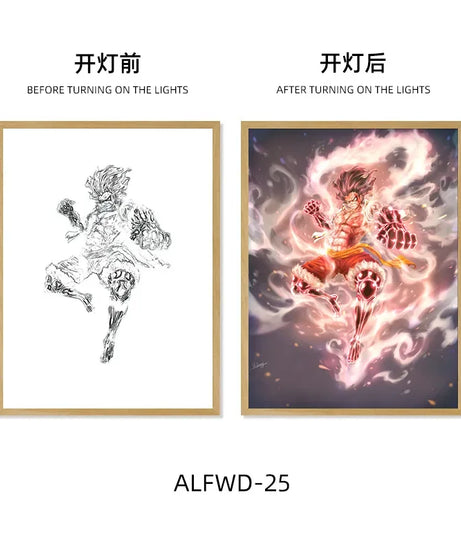 Sun God Nika Luffy Light-Up Frame – One Piece LED Desktop Decor