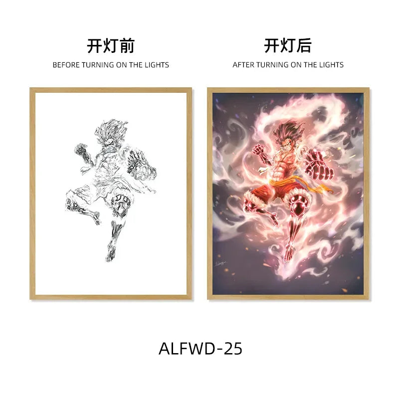 Sun God Nika Luffy Light-Up Frame – One Piece LED Desktop Decor