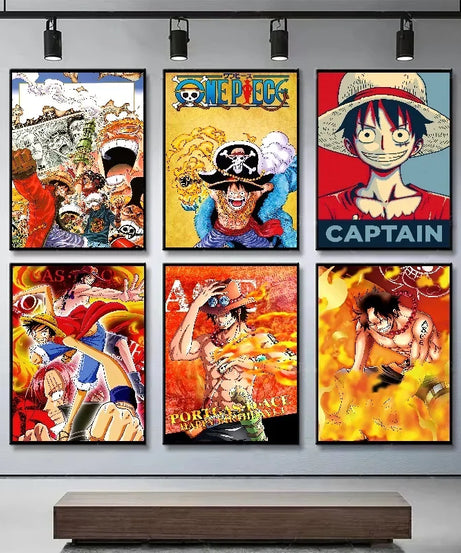 One Piece  Anime Canvas Painting Anime Characters Monkey D. Luffy Print Living Room Decoration Wall Decoration Painting