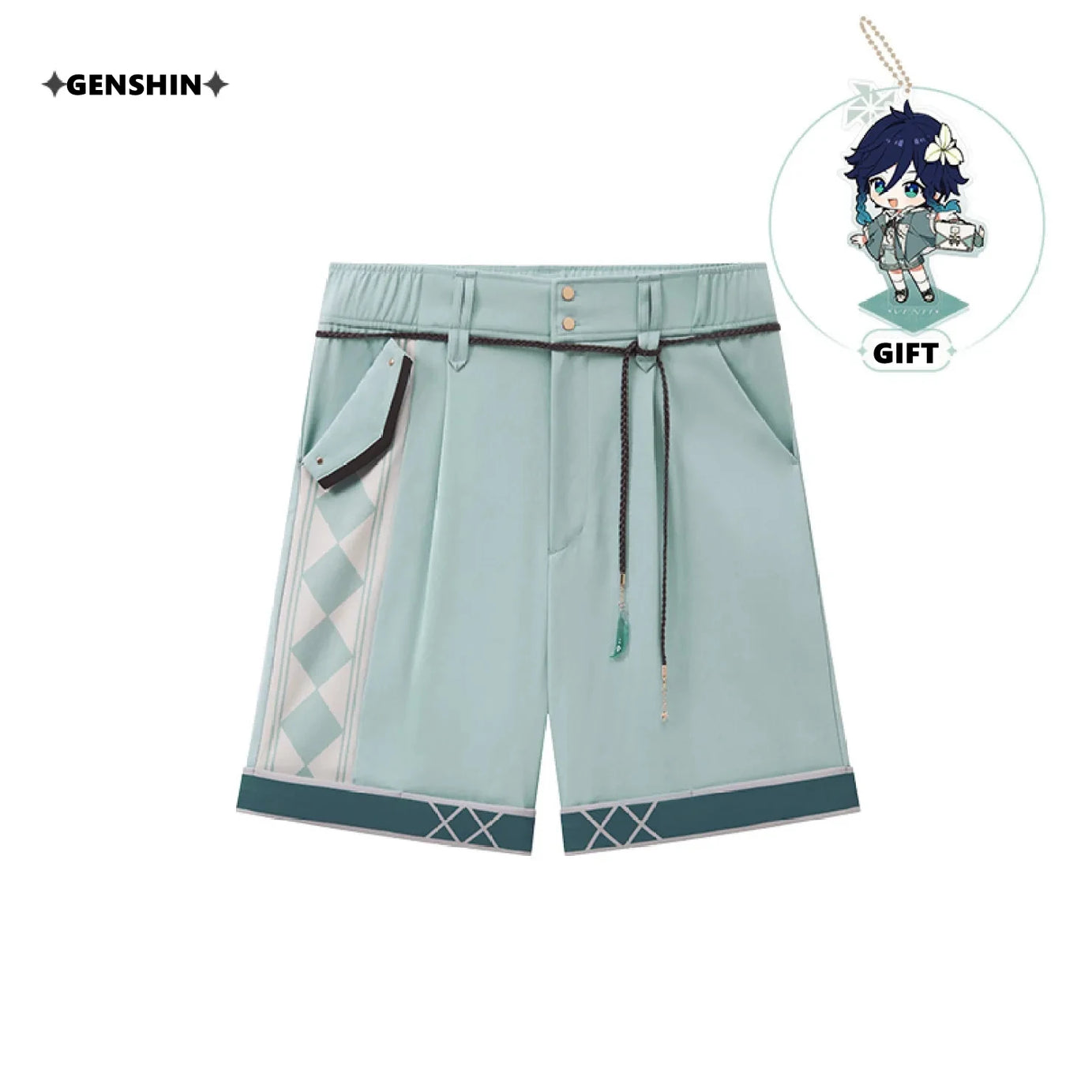 Game Anime GENSHIN IMPACT Venti Theme Show Casual Shorts Barbatos Pants