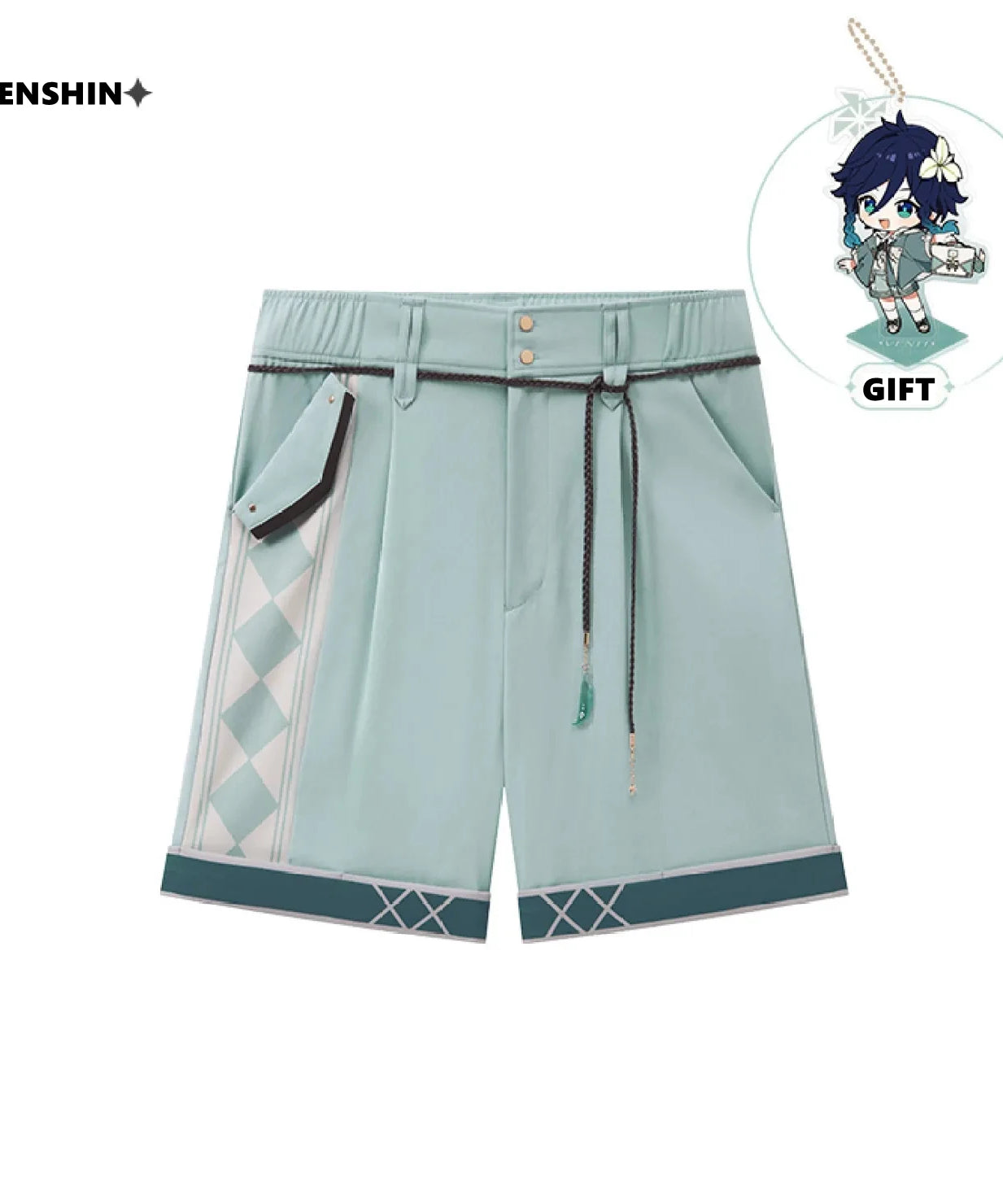 Game Anime GENSHIN IMPACT Venti Theme Show Casual Shorts Barbatos Pants