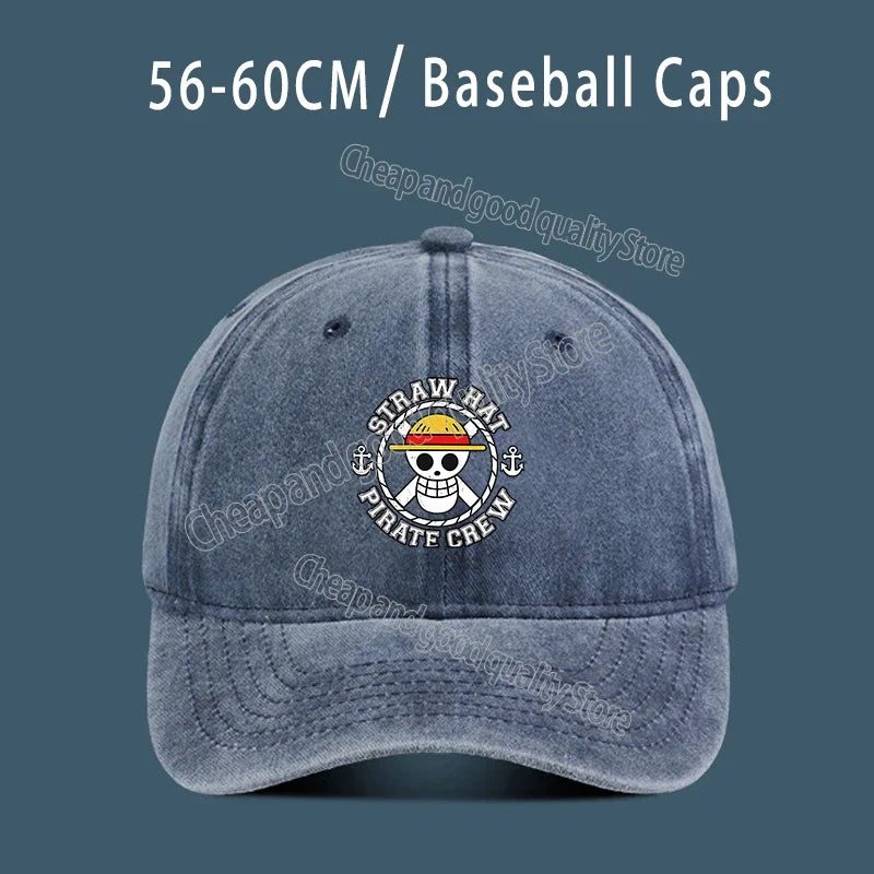 One Piece Luffy  Women Men Baseball Cap Cartoon Anime Figure Print Hat Boy Girl Breathable Kid Hat HipHop Boy NetCap Gift