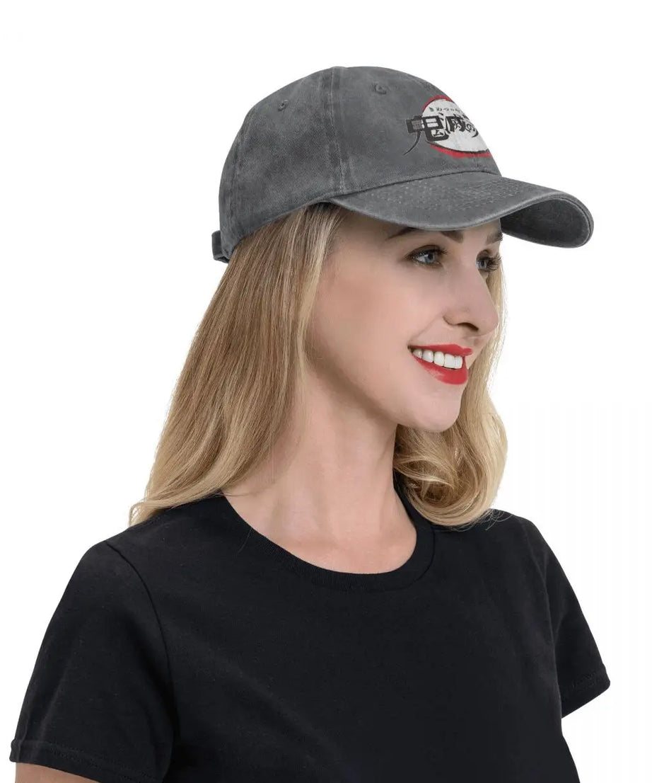 Demon Slayer Anime Baseball Caps Fashion Distressed Washed Snapback Cap Men Women Outdoor Activities Caps Hat