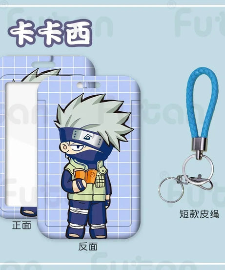 Naruto Kakashi Card Holder Men and Women ID Card Holder Purse Credit CardHolder Business Card Set KeyChain Passport Holder