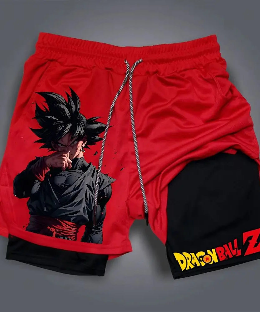 Dragon Ball Anime Men's Shorts Double Layer 2-in-1 Shorts Graphic Print Streetwear Summer Autumn Fitness Running Sports Pants