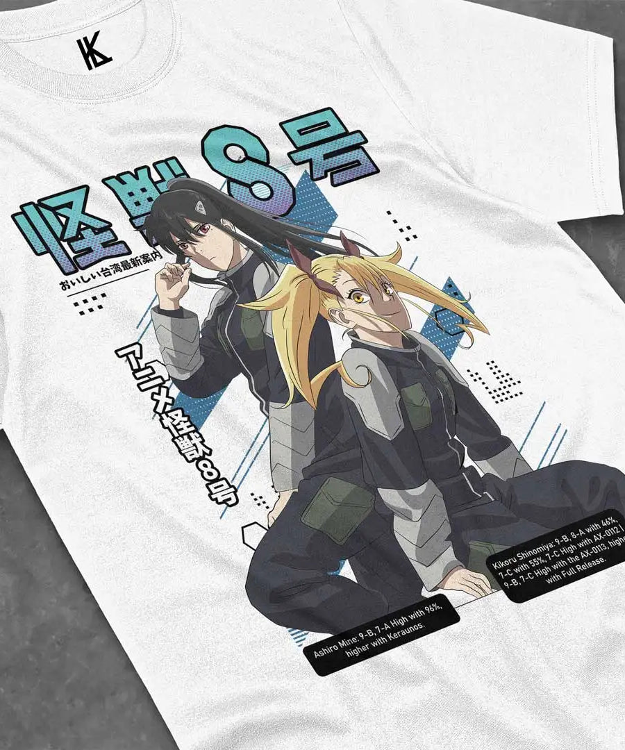 Ashiro X Kikoru Kaiju No 8 Mina Shiro Kaiju Manga Anime Unisex T-Shirt Soft Tee All Sizes Cotton