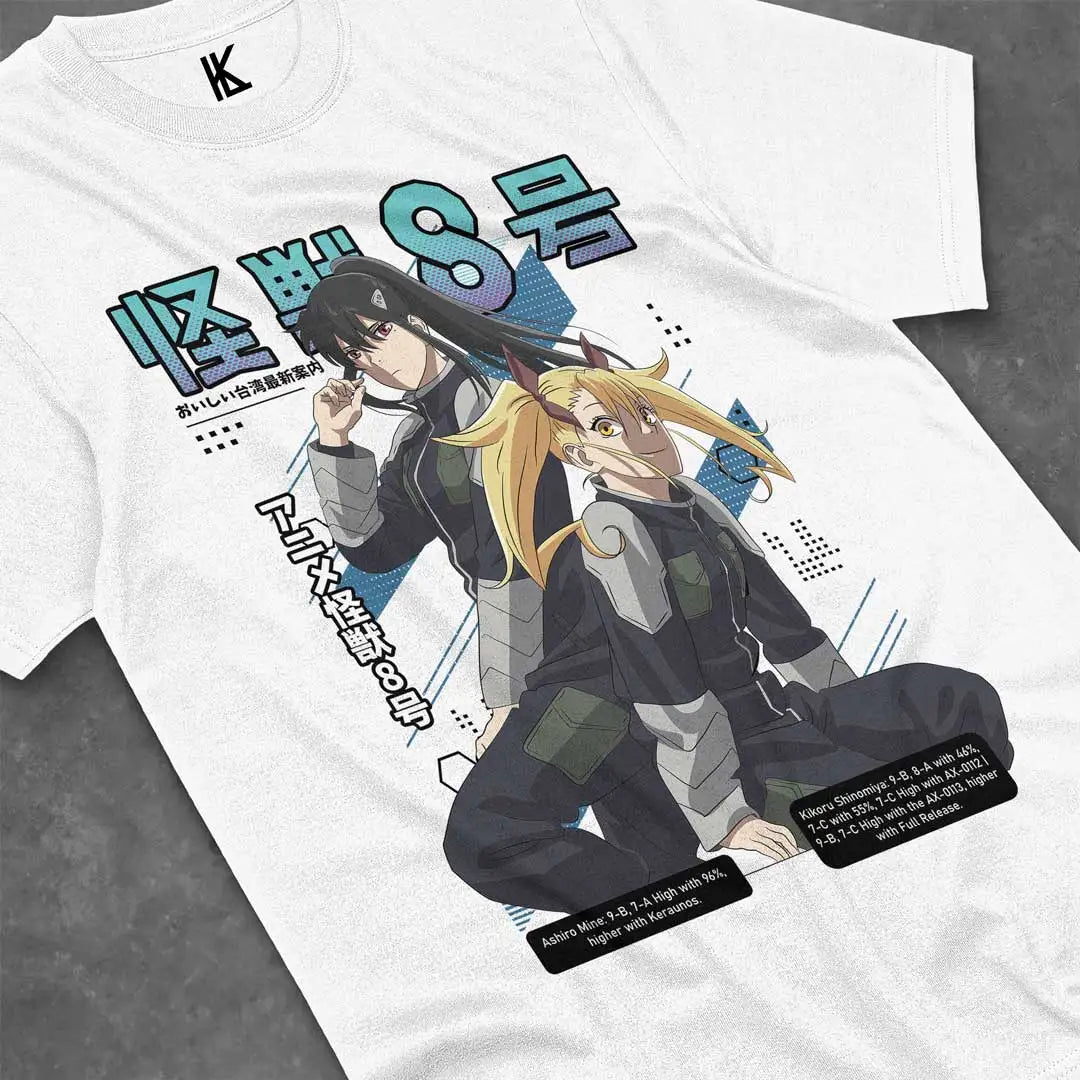 Ashiro X Kikoru Kaiju No 8 Mina Shiro Kaiju Manga Anime Unisex T-Shirt Soft Tee All Sizes Cotton