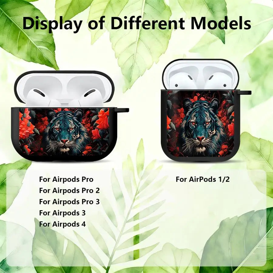 Earphone Cases Cover Case For Airpods 1 4 2 Pro 3 Pro3 Pro2 Tiger Flower Dragon