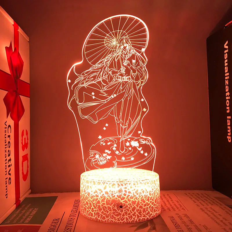 Heaven Official's Blessing Tgcf Hua Cheng Anime Figure Night Lights Manga San Lang Acrylic Stands Led Lamp Bedroom Decor Gift