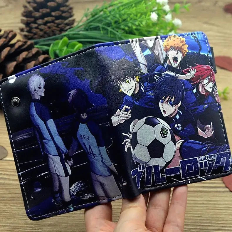 Anime Blue Lock Short Fold Over Wallet PU Leather Purse Nagi Seishiro Mikage Reo Isagi Yoichi