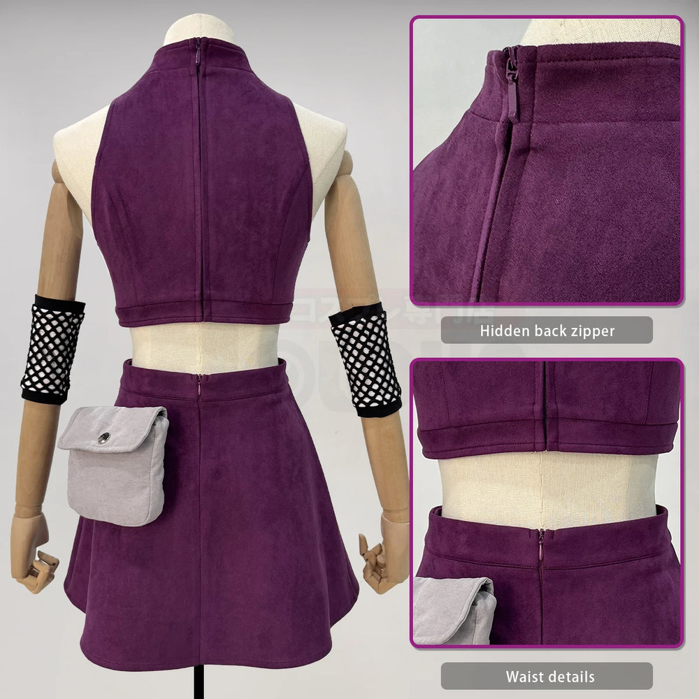 Anime Ino Yamanaka Cosplay Costume – Top, Skirt & Waist Bag Set 4