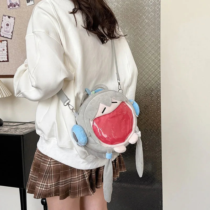New Hatsune Miku Itabag - Sakura Lolita Style Shoulder Bag, Kawaii UWA Plush Backpack Large Capacity Crossbody Purse Gift