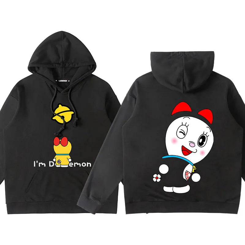 Doraemon Anime Hoodie – Cute Couple & Teen Pullover Jacket