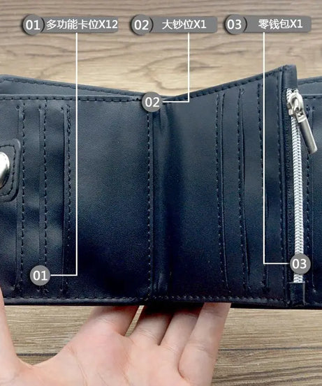 Attack on Titan Short Men Wallet Levi Survey Corps Men's Women's Coin Purse Scout Regiment Money Bag