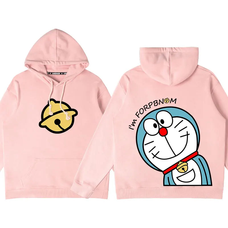 Doraemon Anime Hoodie – Cute Couple & Teen Pullover Jacket