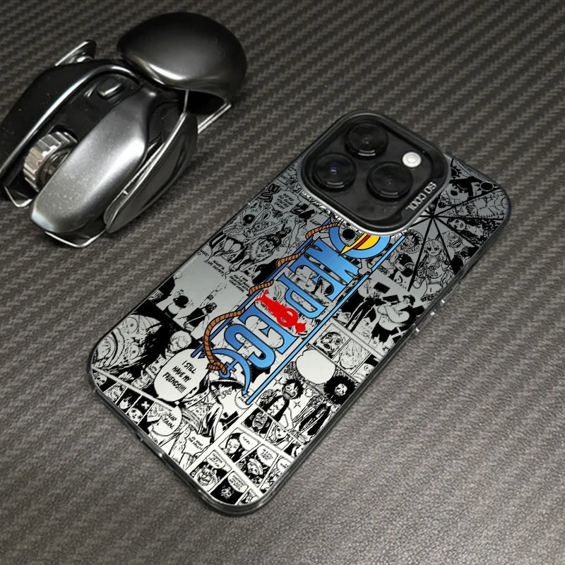 One Piece Logo iPhone 15 14 13 12 11 8 7 XS XR X Pro Max Plus  Case - Silver/Colorful