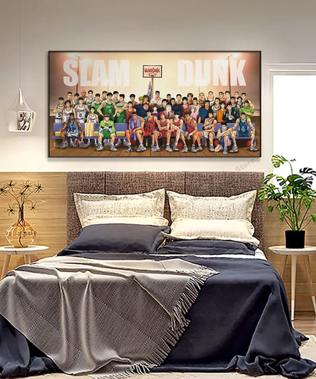 Slam Dunk Wall Art – Sakura Path Anime Mural for Bedroom or Living Room