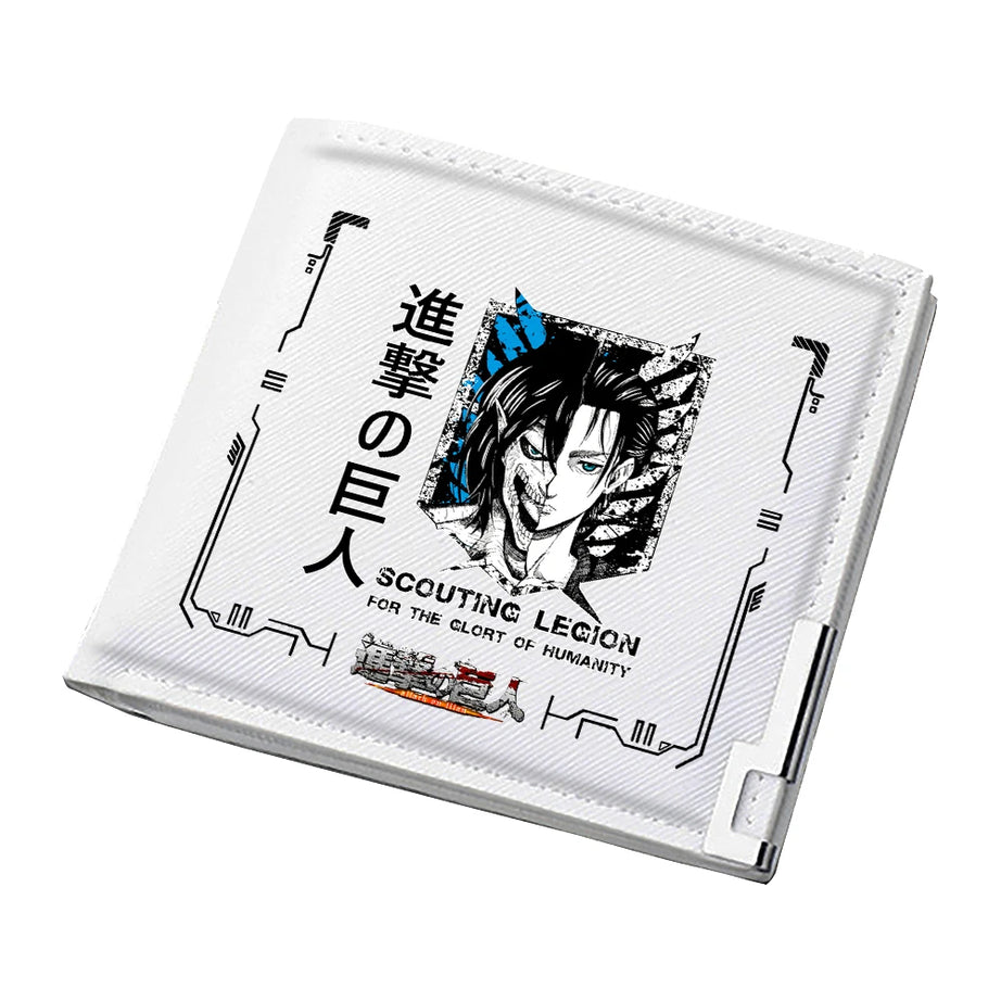 Attack on Titan PU Leather Slim Wallet – Anime ID Card Holder & Coin Purse
