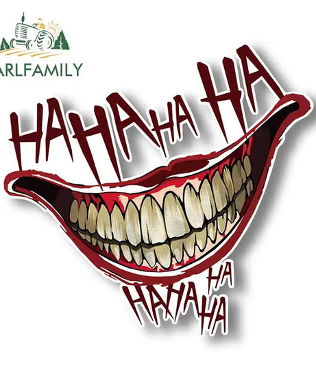 EARLFAMILY 13cm For Scary Devil Tooth Helmet Car Stickers RV JDM Motorcycle Decal Waterproof Camper Van Funny Car Accessories