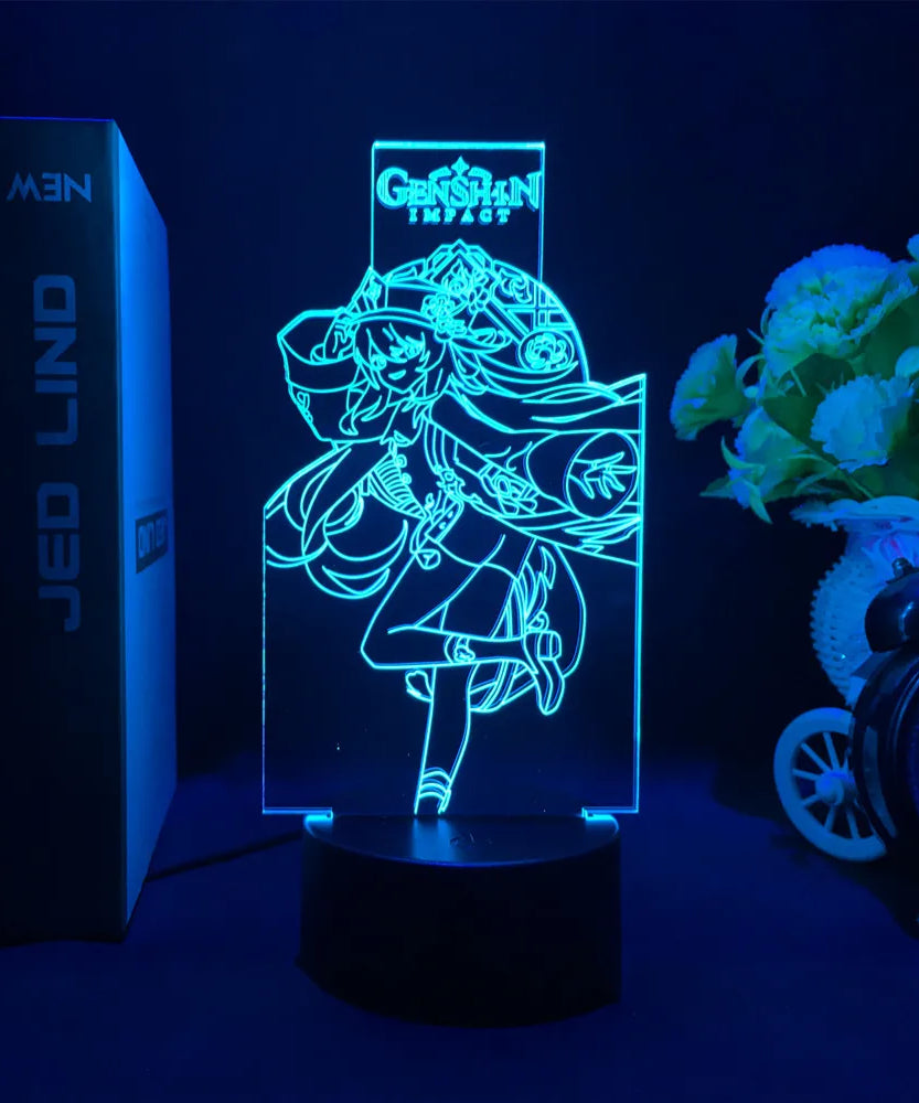 Newly Genshin Impact Night Light Yae Miko Game Figures Acrylic Stand Model 3D Table Lamp Kids Git Acrylic Bedside lamp