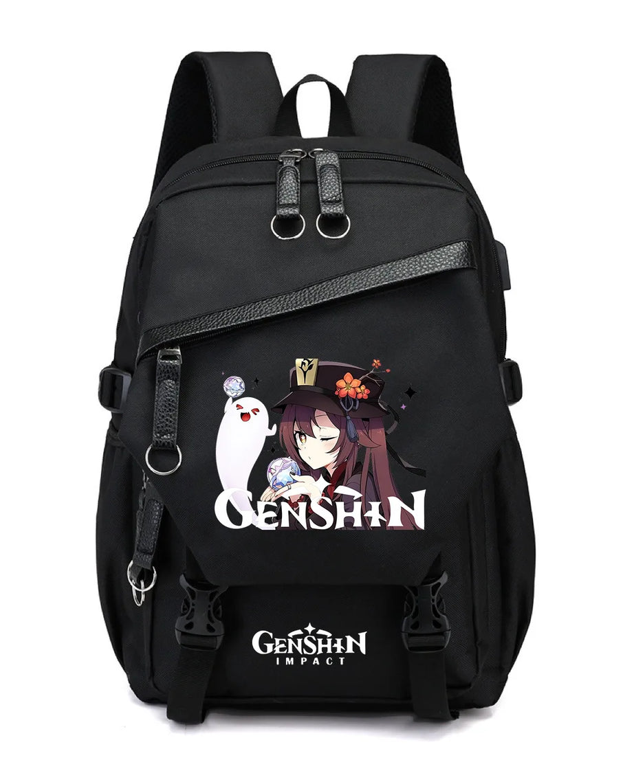 Genshin Impact Anime New Schoolbag Junior High School Primary School Students Men and Women Large-capacity Multi-layer Backpack