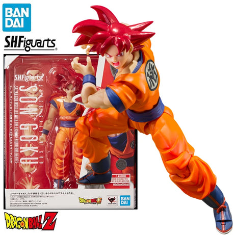 S.H.Figuarts Dragon Ball Z Super Saiya God Son Goku -Saiya God Of Virute- 14CM Anime Action Figures Model Toy