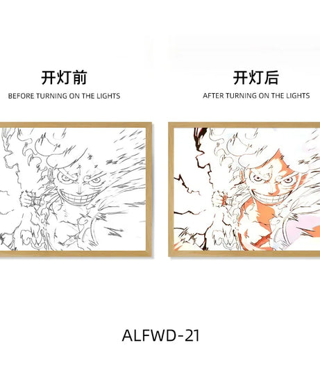 Sun God Nika Luffy Light-Up Frame – One Piece LED Desktop Decor