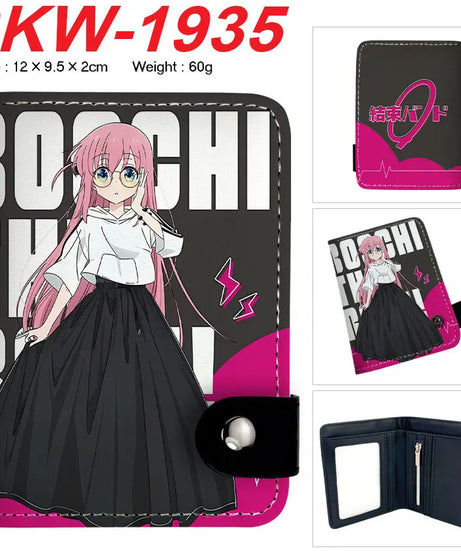 BOCCHI THE ROCK! Anime Yamada Ryo Synthetic Leather Short Men Wallet Gotoh Hitori Card Holder Purse